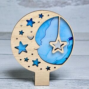 Moon and Stars Handmade Night Light